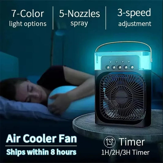 3 In 1 Fan AIr Conditioner Household Small Air Cooler LED Night Light Portable Humidifier Air Adjustment Fan Office Home Fan New